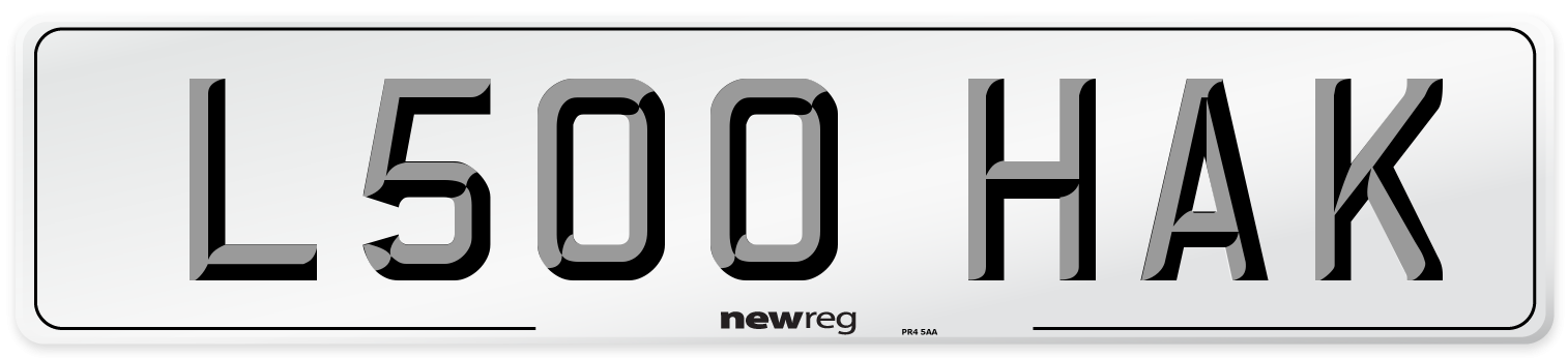 L500 HAK Number Plate from New Reg